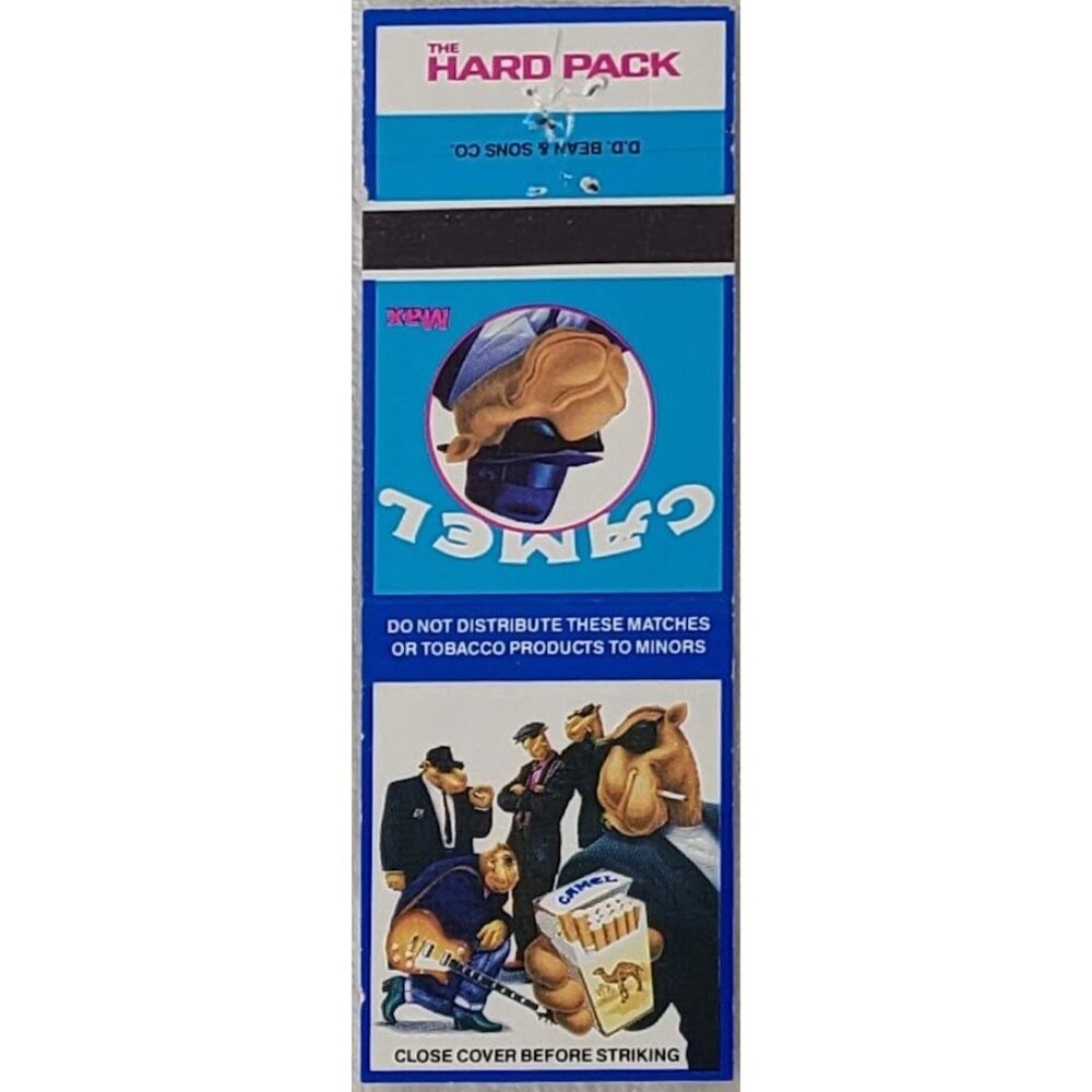 Vtg 1991 Matchbook Cover Camel Hard Pack Profile Max Suits Band Cartoon RJRTC Ad